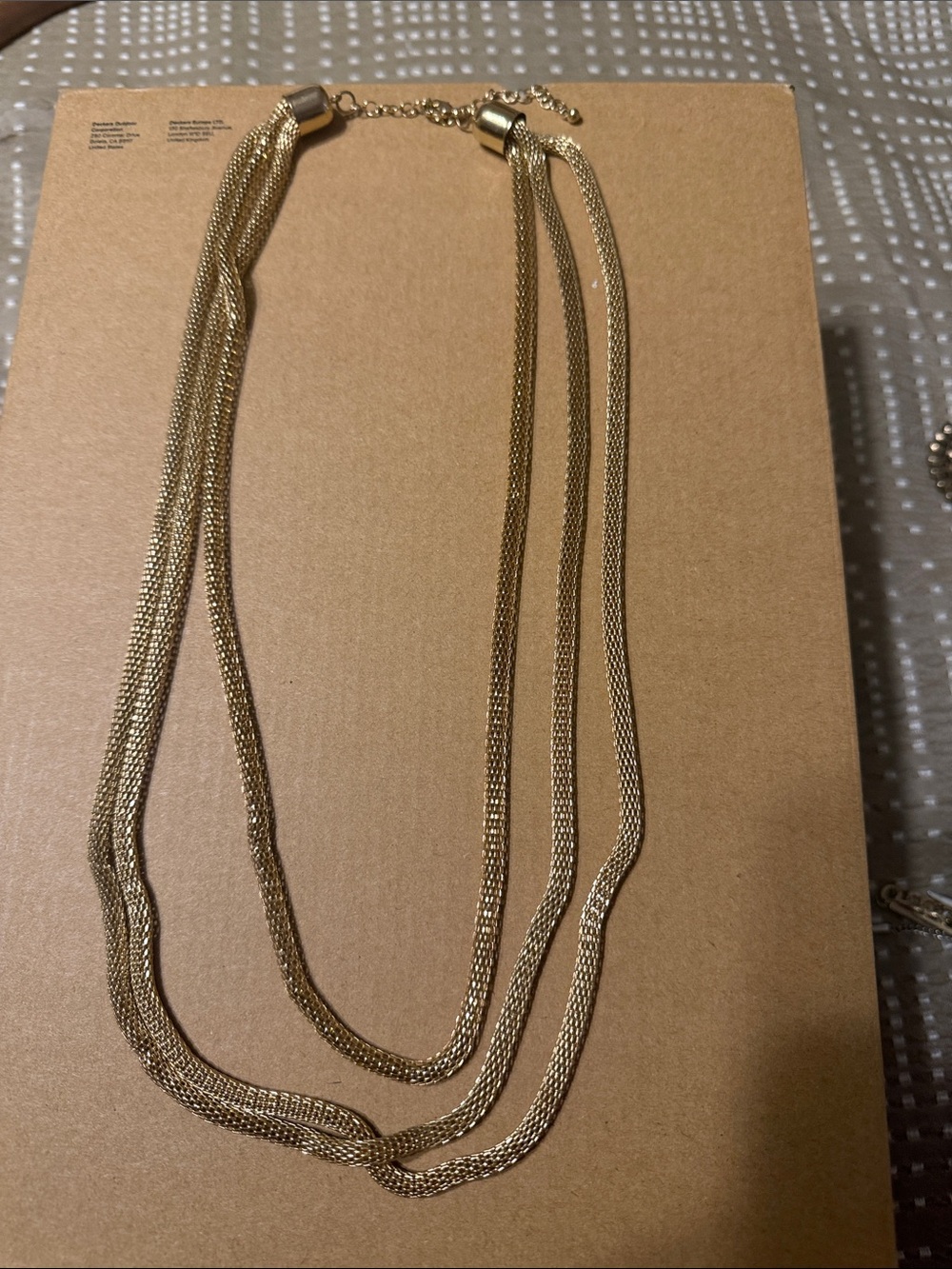 Gold Multi-Strand Mesh Chain Necklace - Women Jewelry
